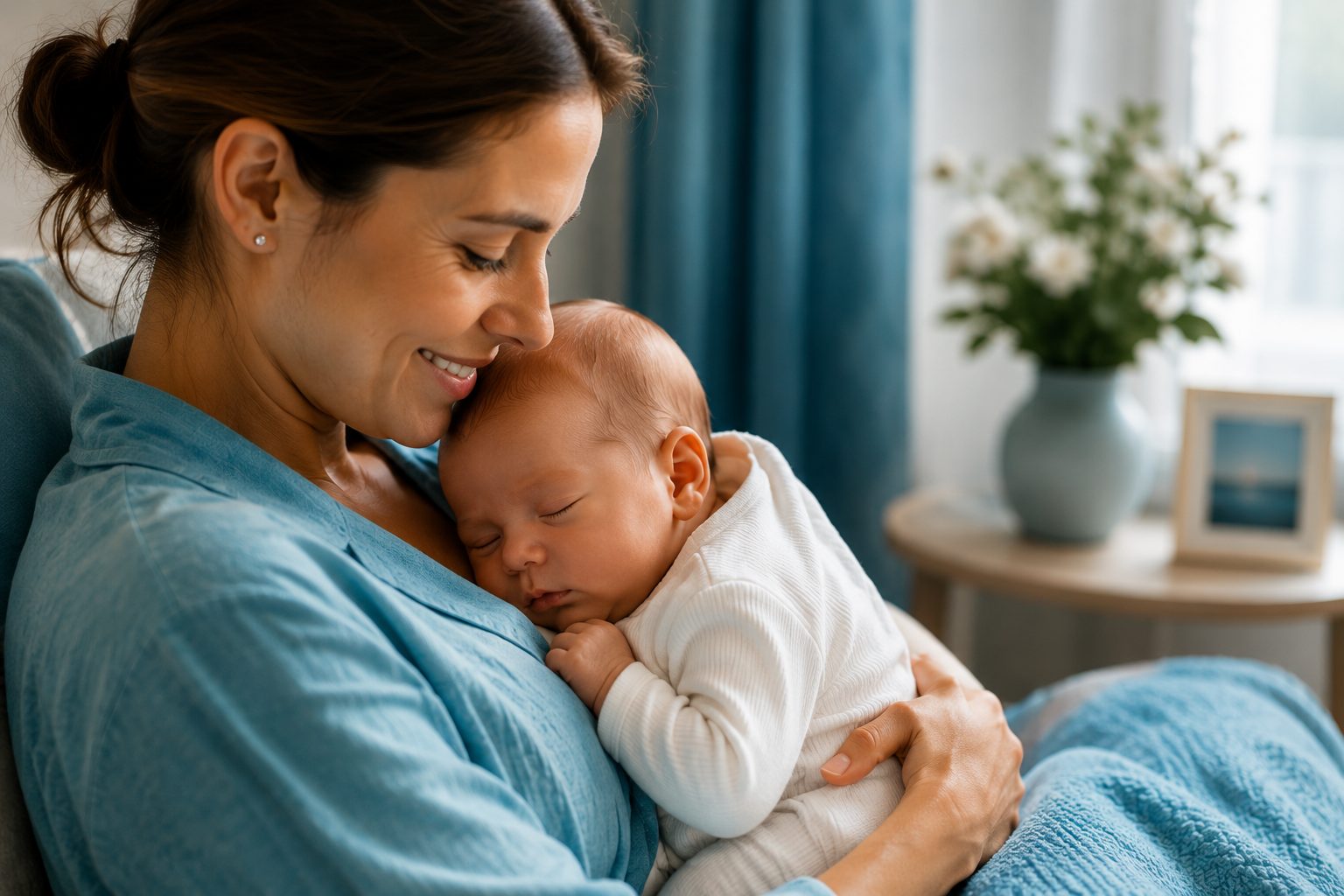 Mutter mit ihrem neugeborenen Baby